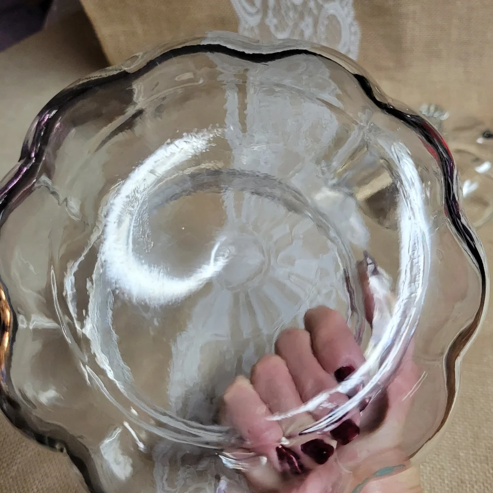 Glass pumpkin candy bowl